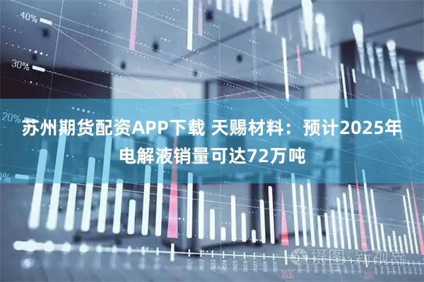 苏州期货配资APP下载 天赐材料:预计2025年电解液销量可达72万吨